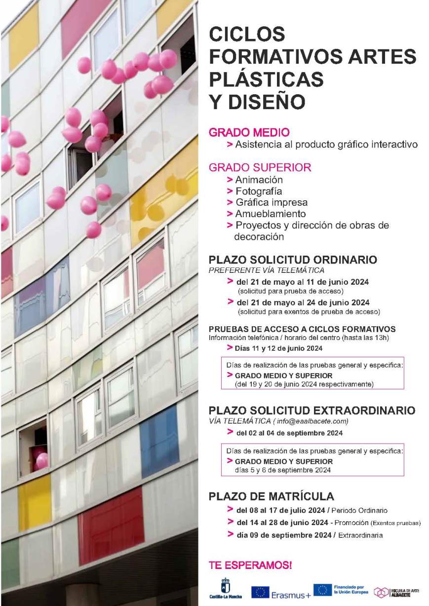 Abierto el proceso de admisión en ciclos formativos de Artes Plásticas y&nbsp;Diseño